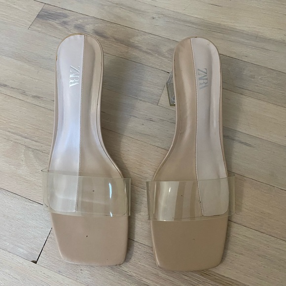 Zara VINYL MULES WITH METHACRYLATE ACRYLIC HEEL Size 9 / 40 - Picture 8 of 10
